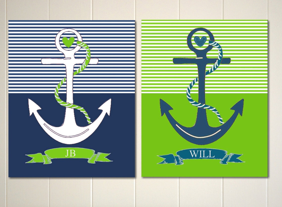 Boys Wall Art Nautical Boy Art Boys Shared Room Twins Etsy