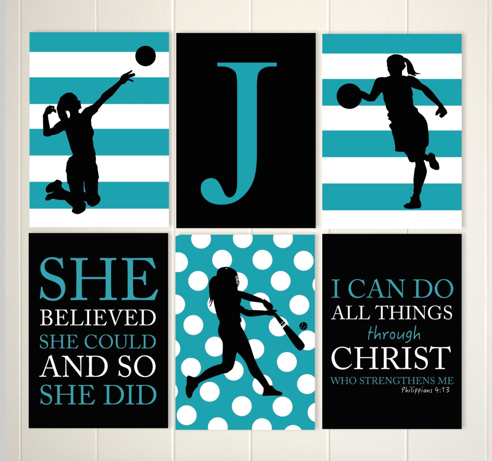 Softball Wall Art Volleyball Girl Art Basketball Girl Wall Etsy