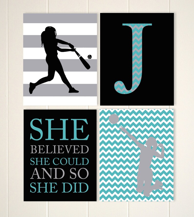 Inspirational Softball Art Sports Theme Room Decor Softball Etsy