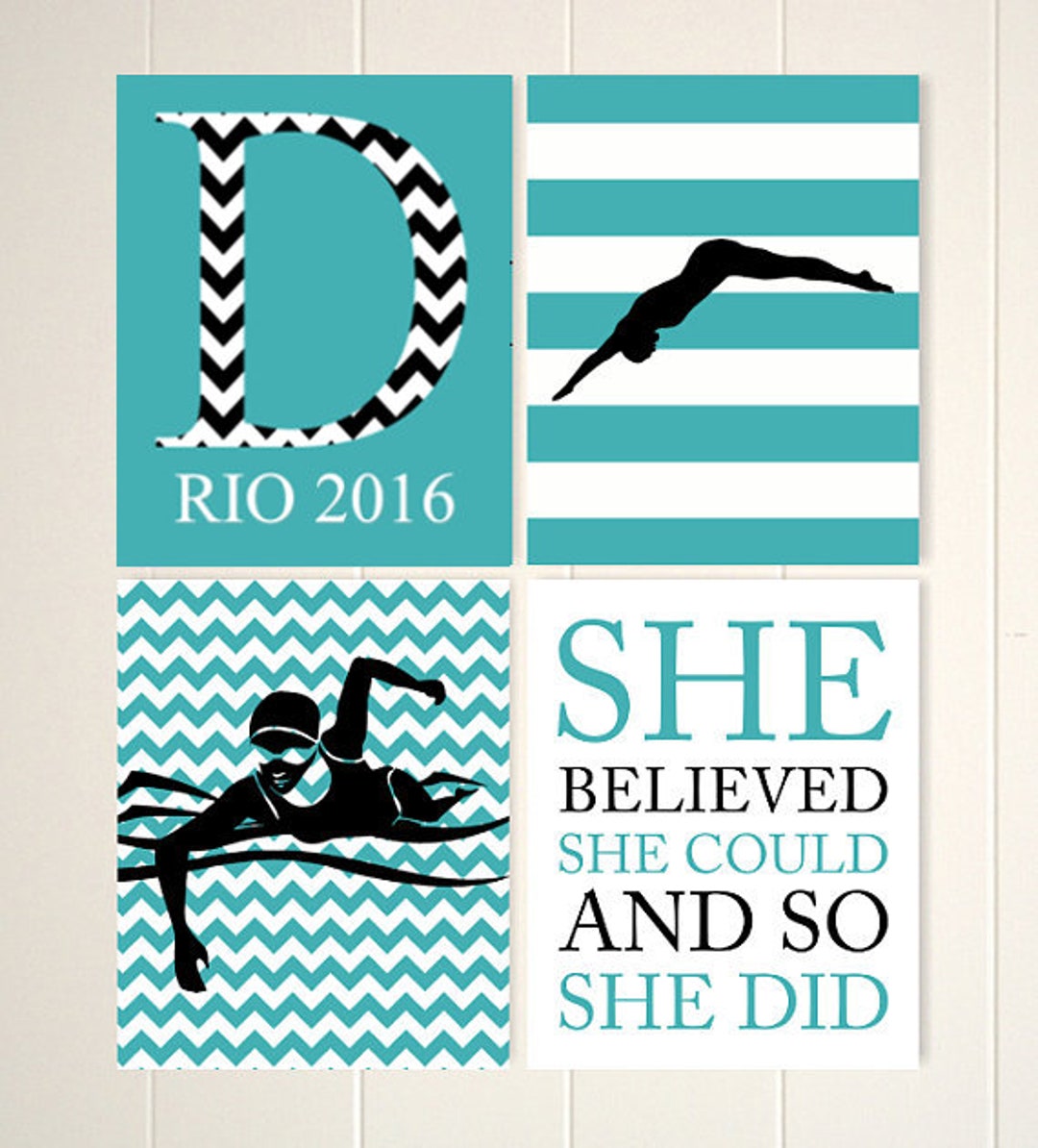 Swimming Wall Art Girl Swimmer Girl Inspirational Art Etsy