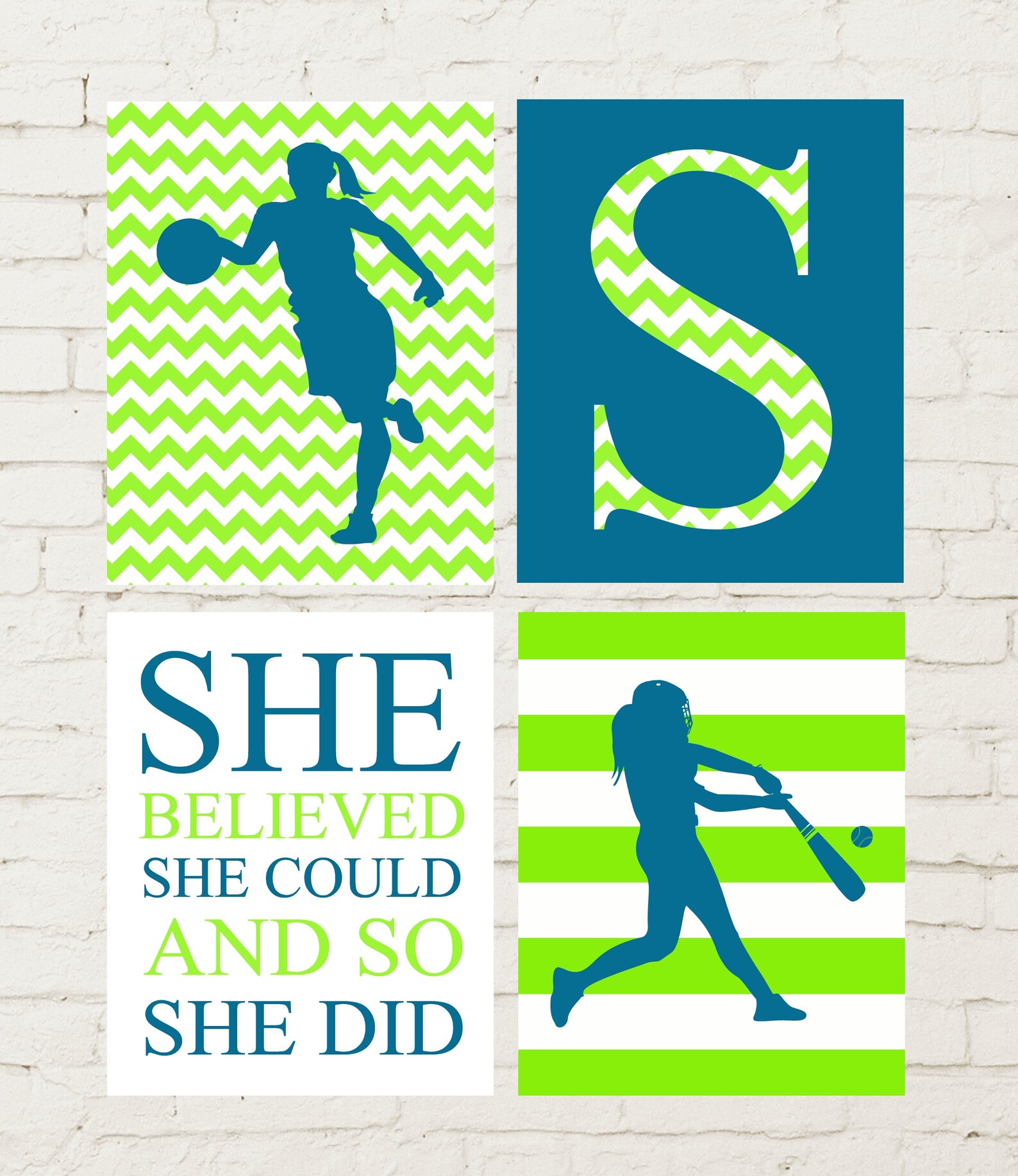 Female Basketball Wall Art Softball Wall Art Basketball Etsy