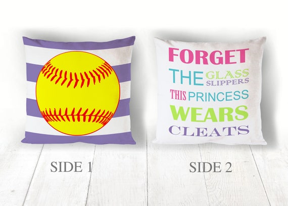Softball Gift Softball Room Decor Kids Pillow Cover Kids Room Decor Double Sided Custom Pillow Cover Gift For Her Teen Girl Room Decor