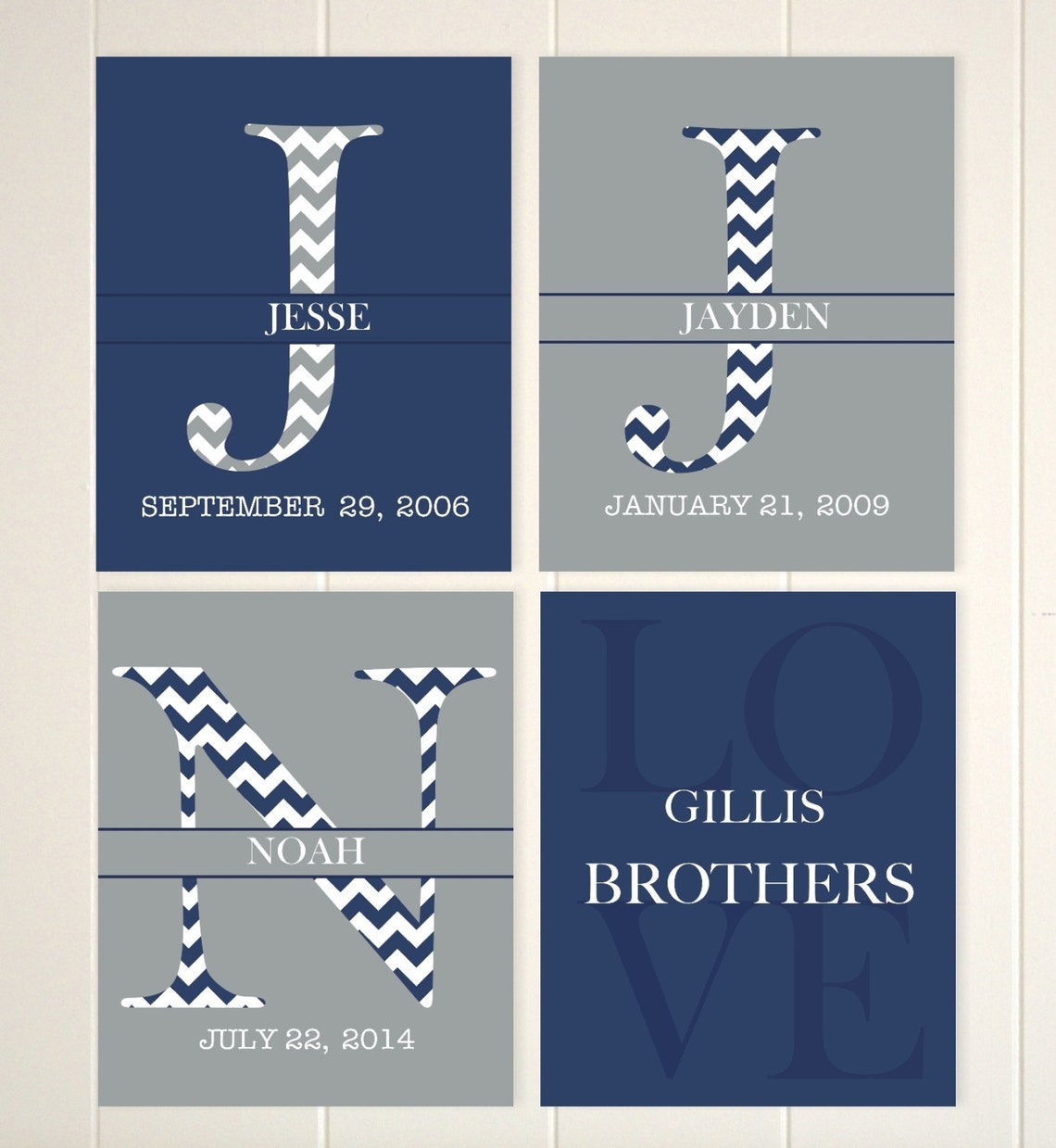 Brothers Wall Art Monogram Wall Art Boys Wall Art Siblings Etsy