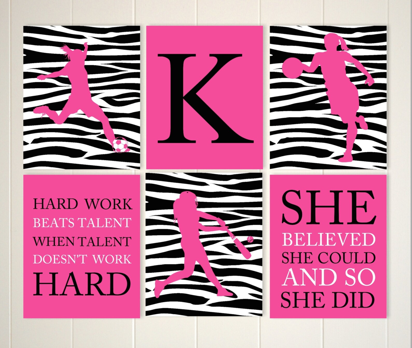 Basketball Wall Art Soccer Girl Wall Art Softball Zebra Etsy