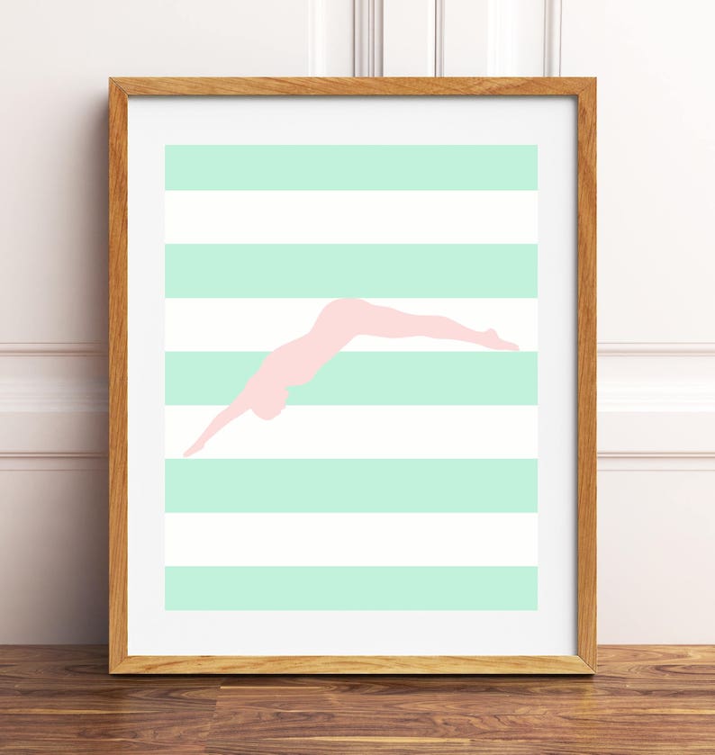 Swimming Swimmer Wall Art Inspirational Sports Art Etsy