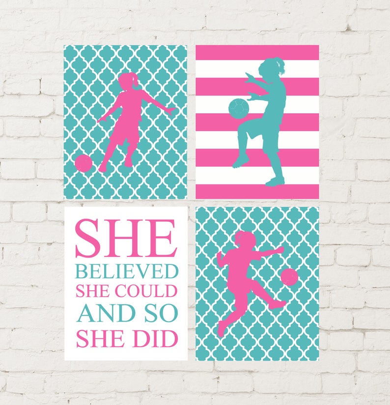Soccer Girl Wall Art Girls Wall Art Pre Teen Girls Art Etsy