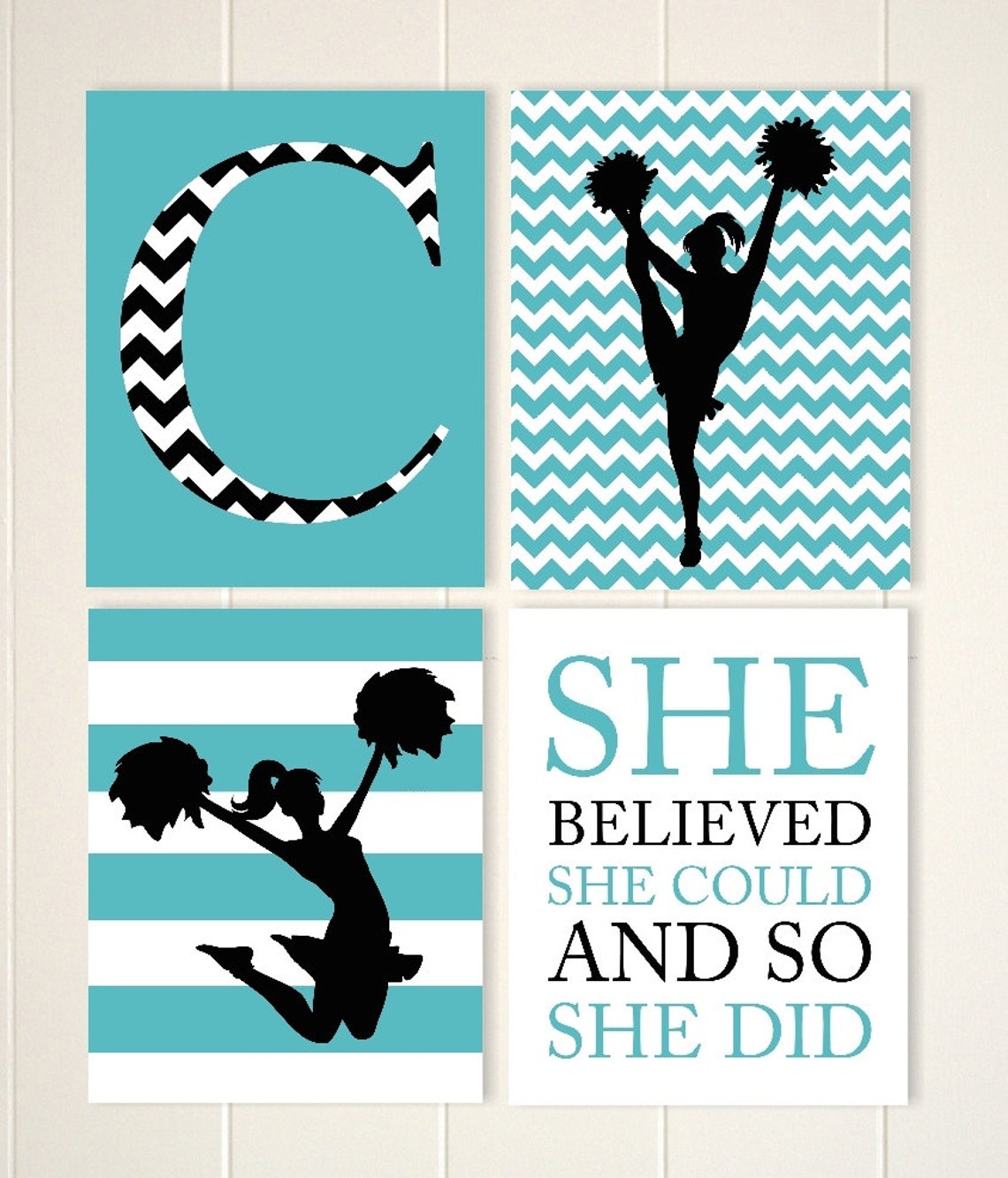 Cheerleader Wall Art Girls Room Cheer Decor Girls Wall Art Etsy