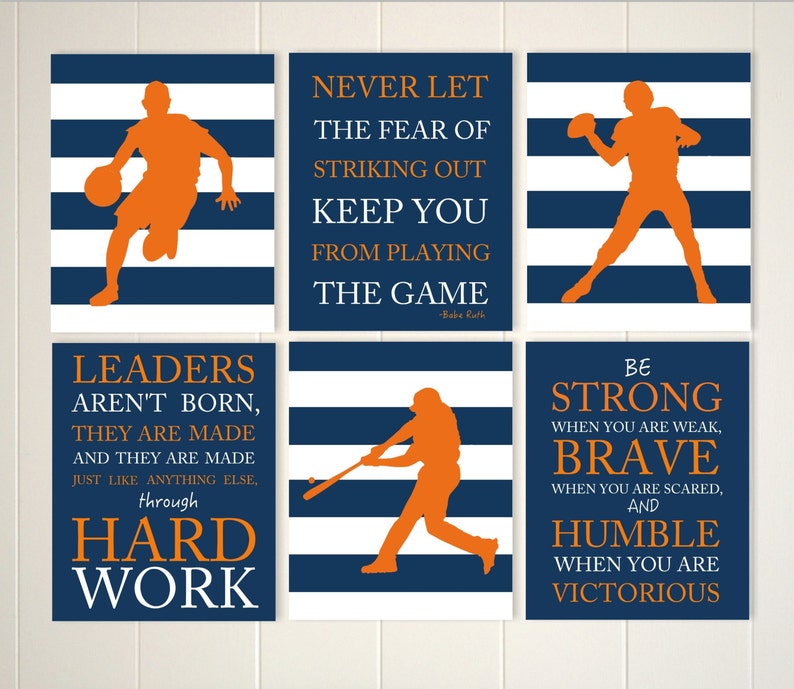 Basketball Room Decor Football Wall Art Baseball Wall Art Etsy