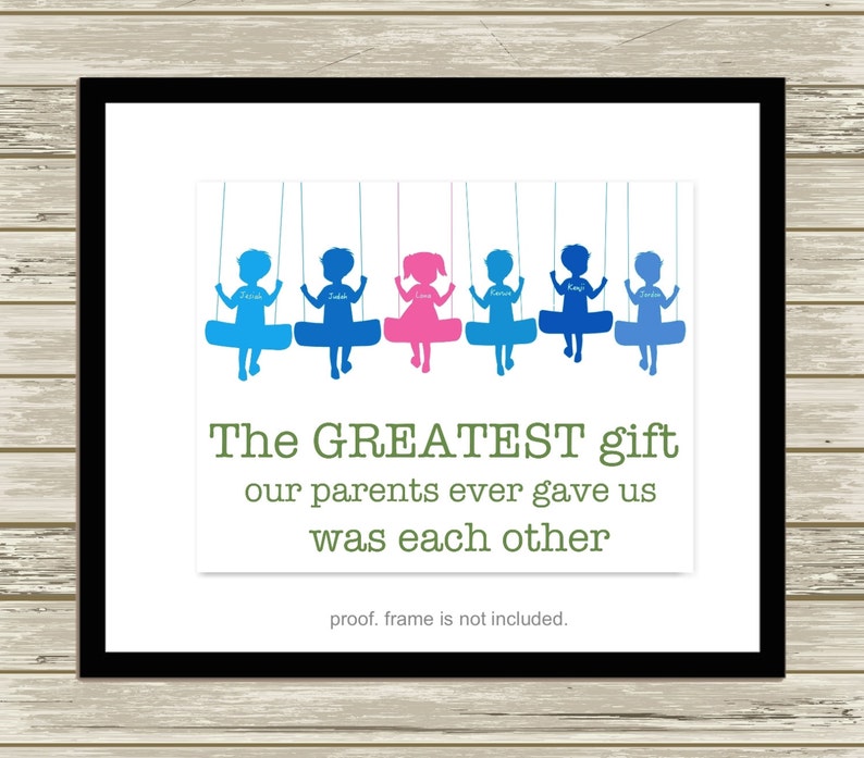 Multiple Siblings Wall Art Playroom Decor Brother and Sister Etsy