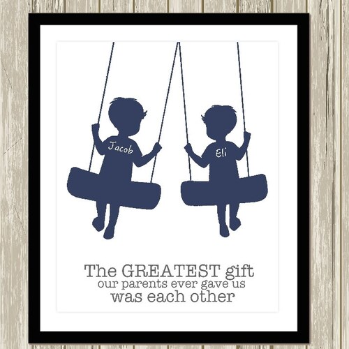Brothers Wall Art Shared Boys Room Wall Art Siblings Wall Etsy
