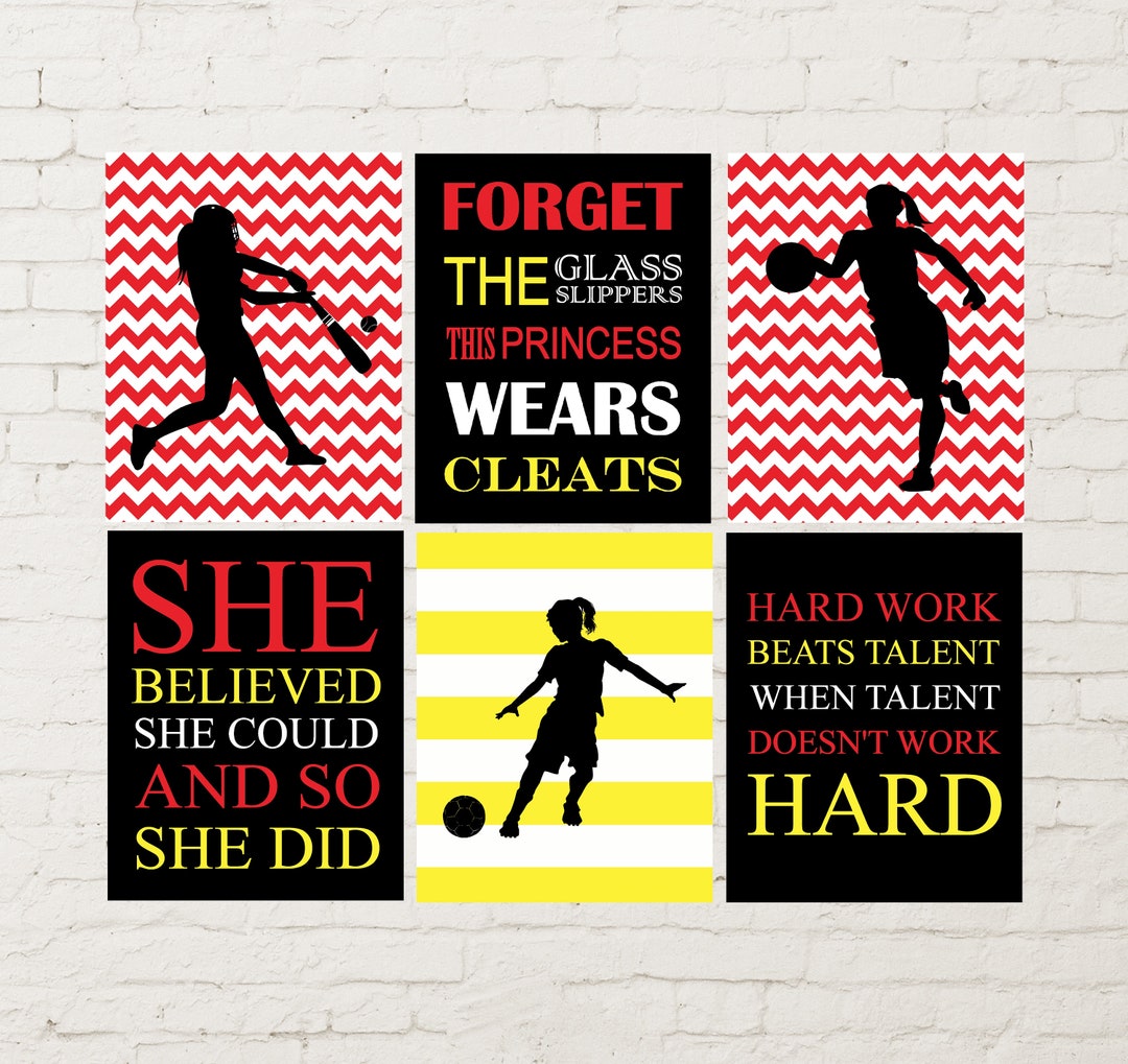 Softball Wall Art Basketball Girl Art Soccer Girl Wall Art Etsy