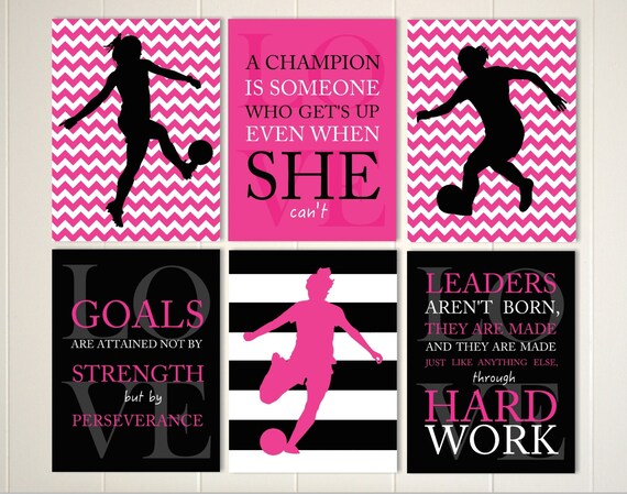 Girls Wall Art Soccer Room Decor Soccer Girl Motivational Etsy