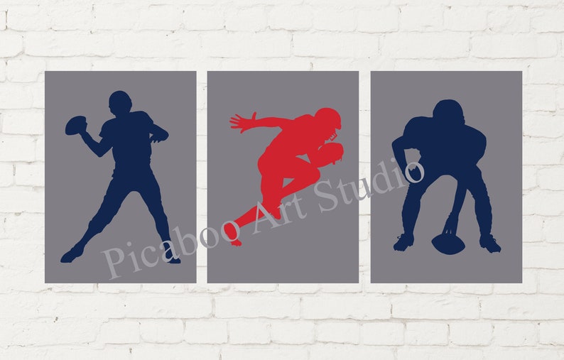 Football Wall Art Football Room Decor Football Player Teen Etsy