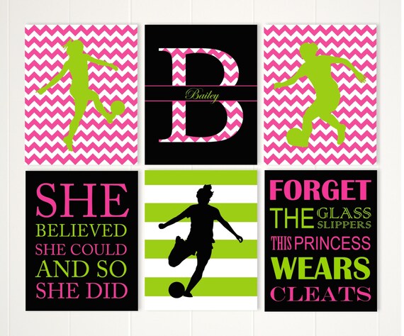 Soccer Girl Wall Art Soccer Room Decor Custom Digital Art Etsy