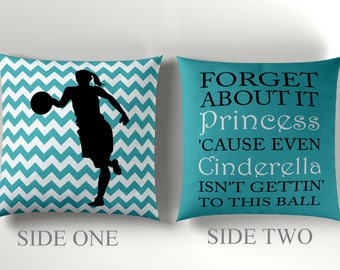 Decorative throw pillow cover, teen girl gift, basketball girl room decor, basketball gift, basketball quotes, she believed she could