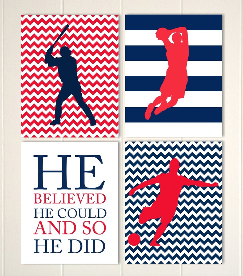 Boys Wall Art Basketball Wall Art Baseball Player Soccer Etsy