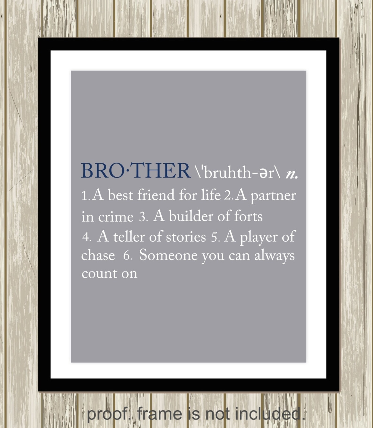 Brother Definition Brothers Wall Art Sisters Wall Art Etsy