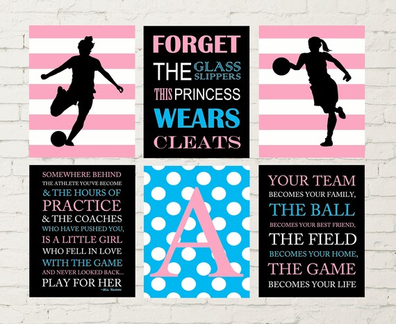 Teen Girls Art, Girls Motivational Art, Soccer Room Decor, Soccer Girl Wall  Art, Girls Wall Art, Girls Bedroom, Sports Art, Set of 4 Prints 