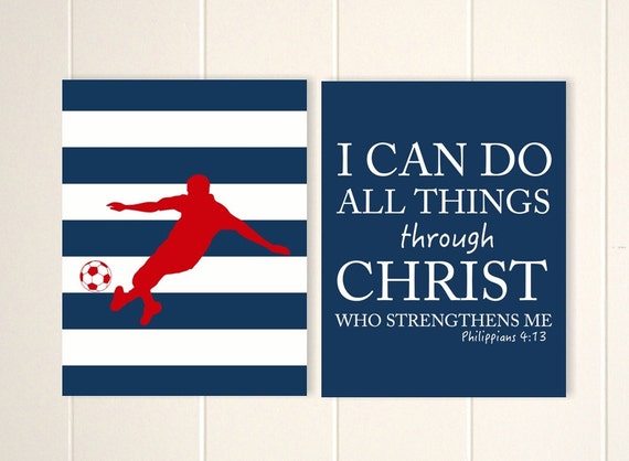 Soccer Boy Wall Art Soccer Bible Verse Boys Wall Art Teen Etsy