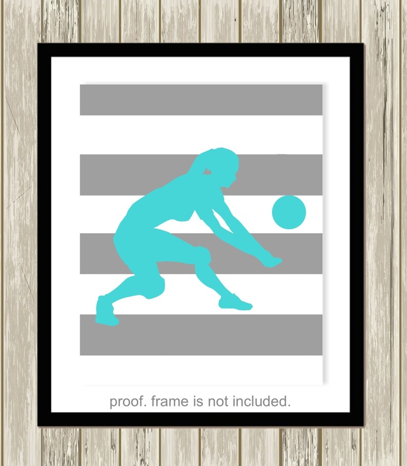 Volleyball Girl Wall Art Volleyball Room Decor Pre Teen Girl Etsy