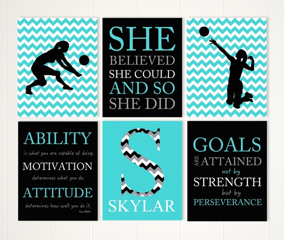 Girl Volleyball Player Volleyball Room Decor Girls Quote Etsy