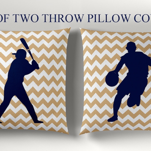 Boys room decor, basketball decor, baseball decor, kids throw pillow, decorative pillows, custom cushions, gift for boy, boys bedding