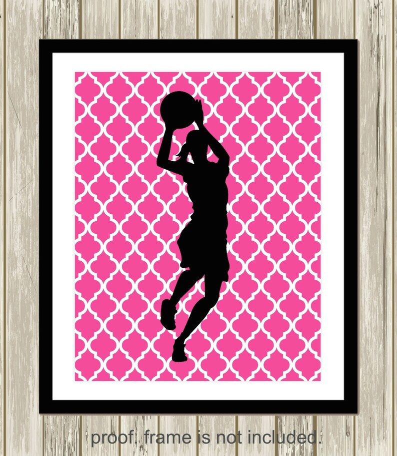 girls volleyball Sports room decor custom colors set of 4 prints teen girl gift girls basketball girls wall art teen girls room art