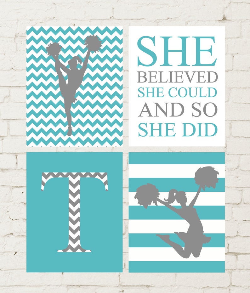 Cheerleader Wall Art Girls Room Cheer Decor Girls Wall Art Etsy