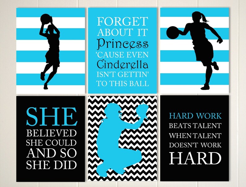 Basketball Girl Basketball Wall Art Inspirational Quote Art Etsy