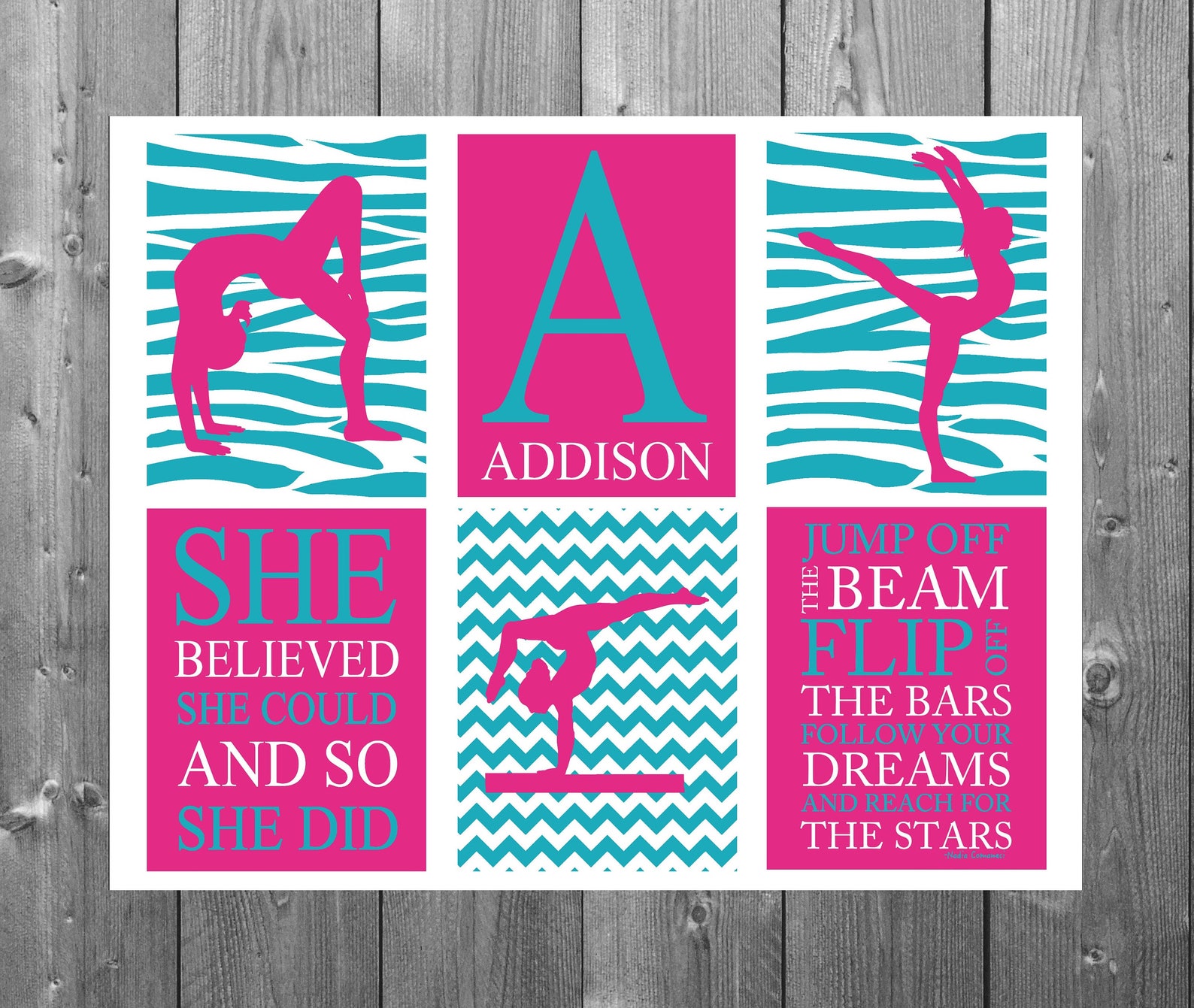 Sports Decor Gymnastics Girls Room Decor Collage Sports Etsy