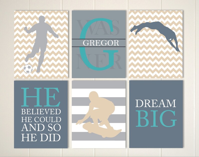 Boys Wall Art Skateboard Art Sports Art Soccer Boy Wall Etsy