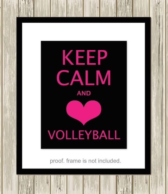 Halten Sie Ruhe Volleyball Mädchen Kunst Volleyball Zimmer Etsy