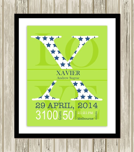 Lime green and navy nursery baby boy nursery stars nursery Etsy