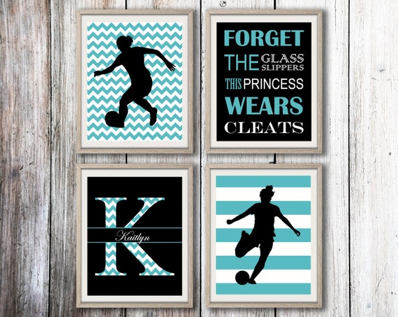 Teen Girls Art, Girls Motivational Art, Soccer Room Decor, Soccer Girl Wall  Art, Girls Wall Art, Girls Bedroom, Sports Art, Set of 4 Prints 