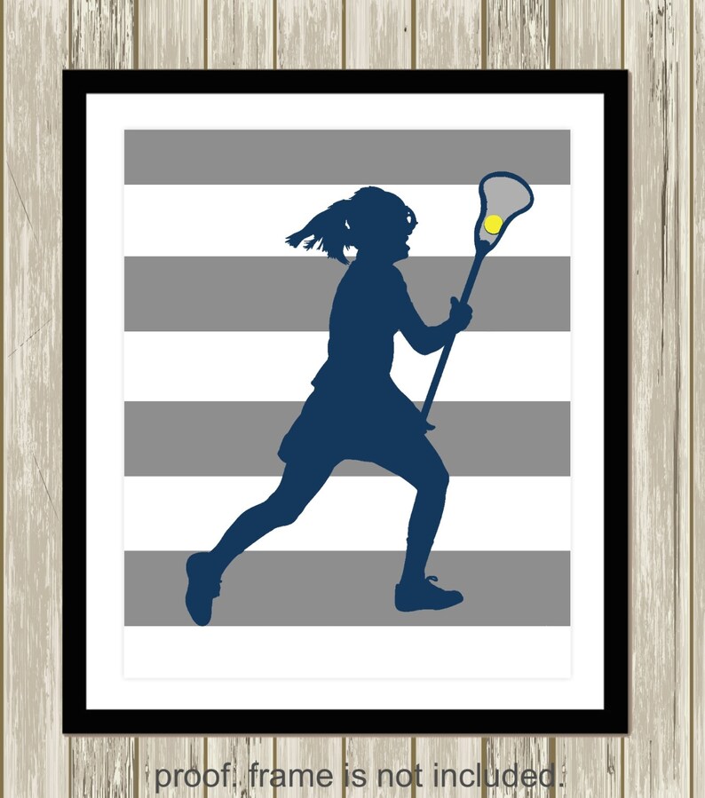 Girl's Wall Art Lacrosse Art Girls Lacrosse Sports Art Etsy
