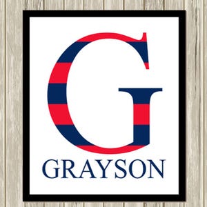 Boy Monogram, Custom Name Art, Boys Bedroom Decor, Boys Room Wall Art ...
