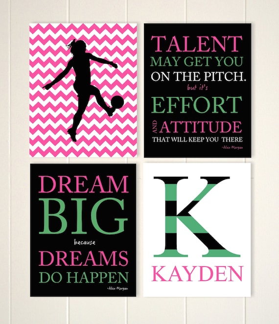 Soccer Room Decor Female Soccer Player Teen Girls Art Girls Etsy