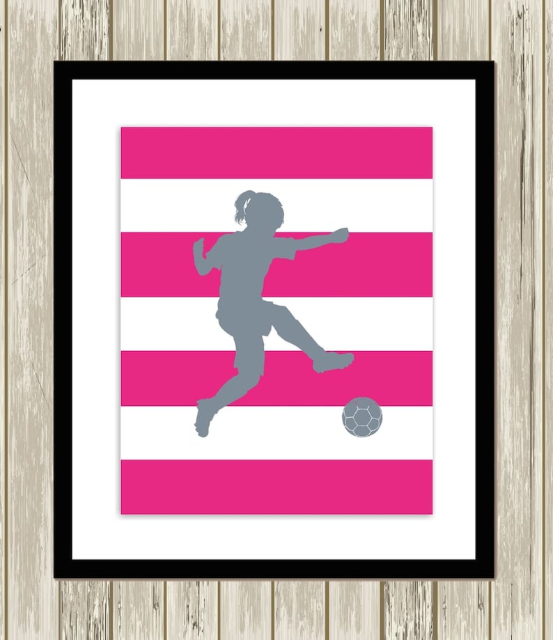 Girls Wall Art Soccer Art Soccer Girl Sports Art Girls Etsy