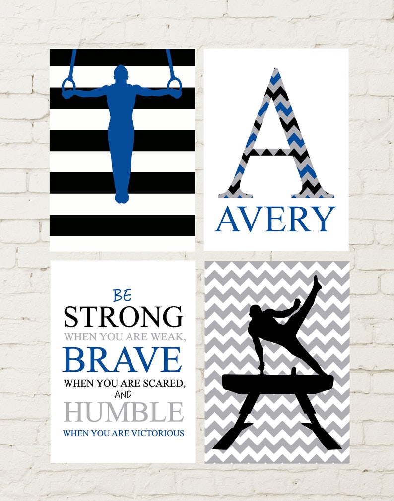 Gymnast male gymnastics wall art gymnastics boy wall art Etsy