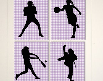Mädchen-Karate-Wand-Kunst, Mädchen-Basketball-Wand-Kunst, Fußball-Wand-Kunst, Softball Mädchen Zimmer Dekor, Mädchen Wandkunst, benutzerdefinierte Farben