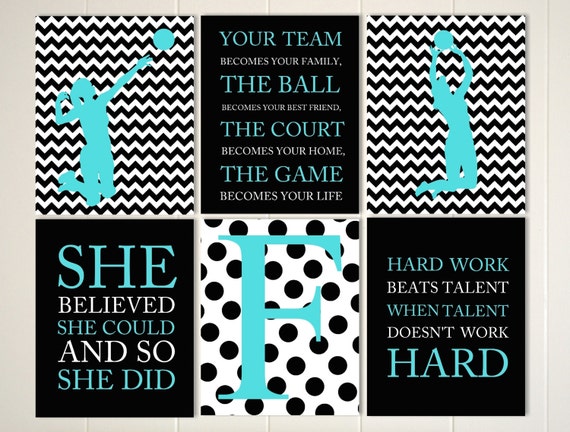 Volleyball Wall Art Volleyball Girls Room Decor Volleyball Etsy