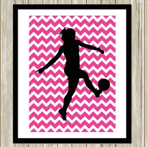 Soccer Girl Wall Art, Soccer Room Decor, Custom Digital Art, Monogram ...