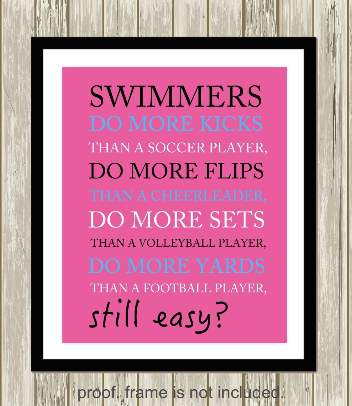 Inspirational Swimmer Wall Art Swimmer Wall Art Girl Etsy
