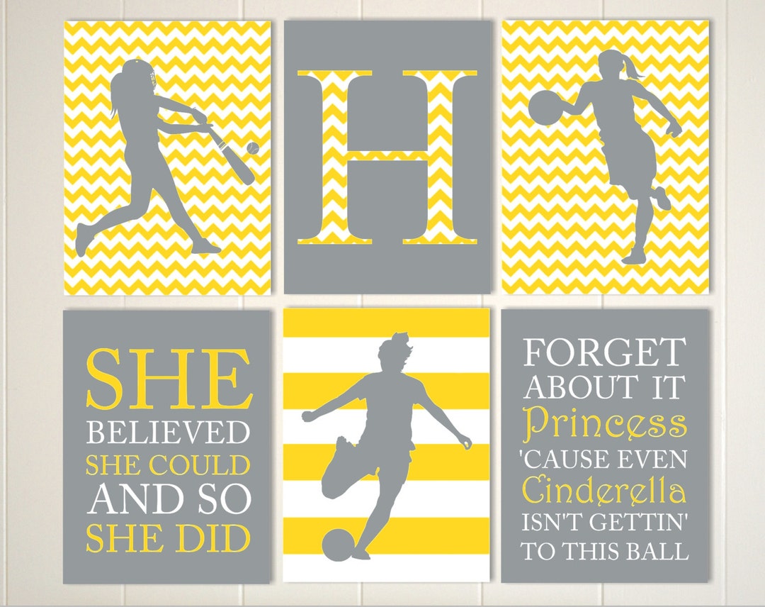 Basketball Girl Wall Art Softball Wall Art Soccer Girl Wall Etsy