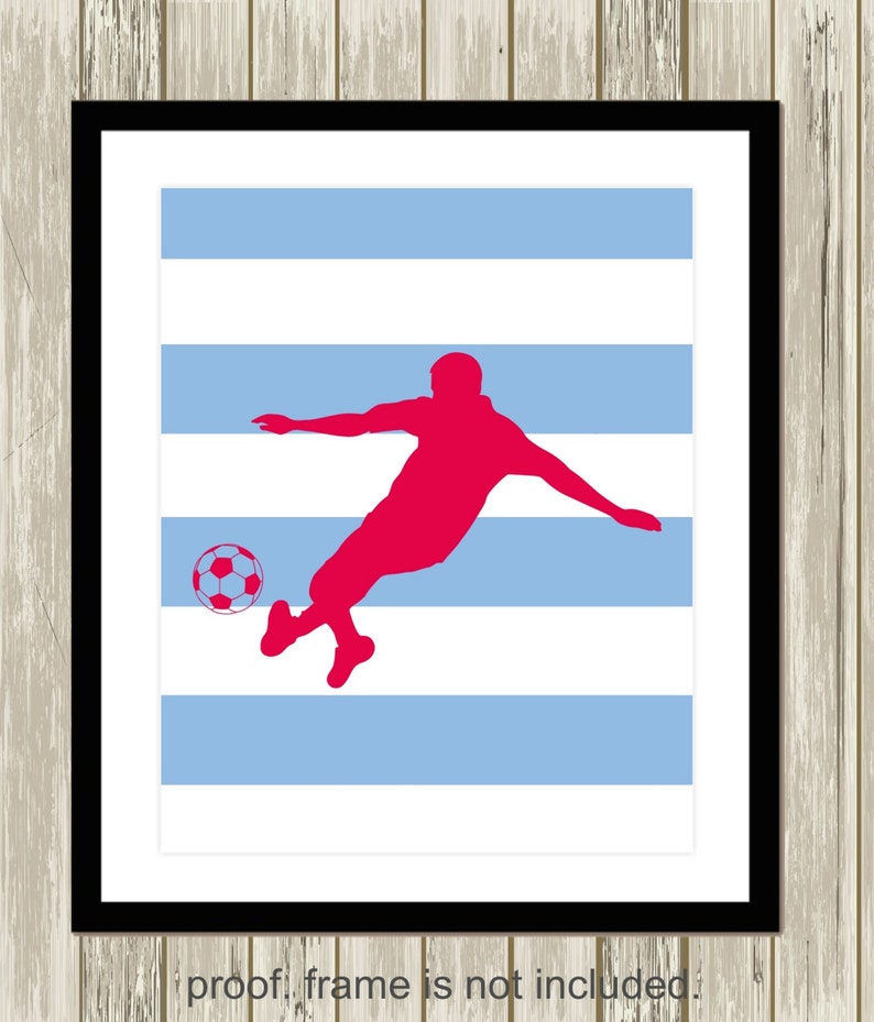 Boy Soccer Wall Art Boys Sports Wall Art Soccer Player Etsy