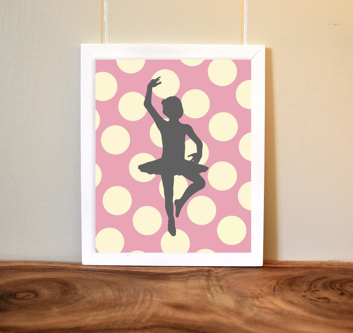 Nursery Art Baby Girl Nursery Ballerina Nursery Polka Dot Etsy