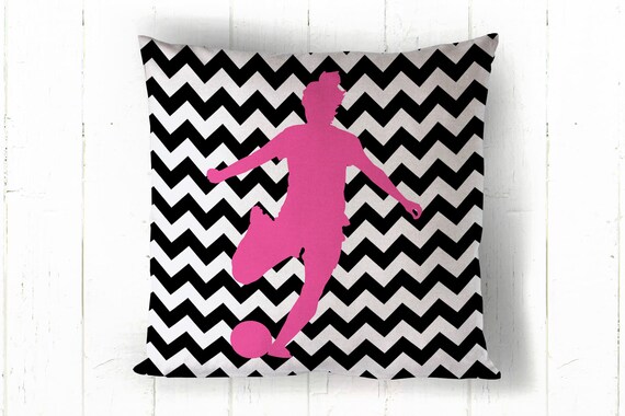 Kids Throw Pillow Decorative Pillows Soccer Girl Sports Etsy