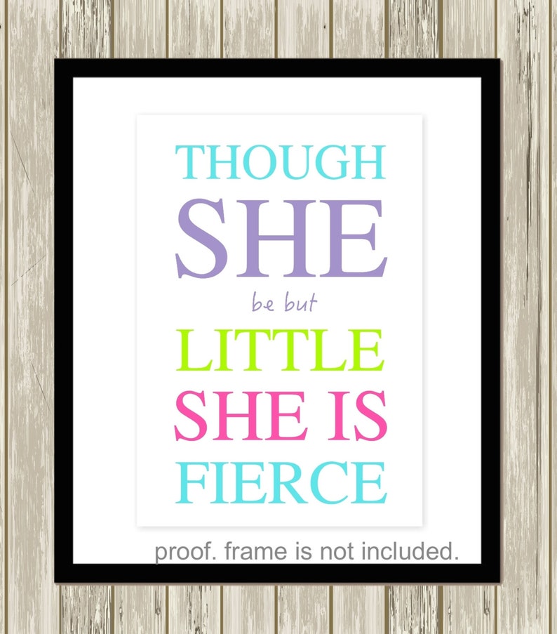 Girls Wall Art Girls Quotes Baby Girl Nursery Tho She Be Etsy