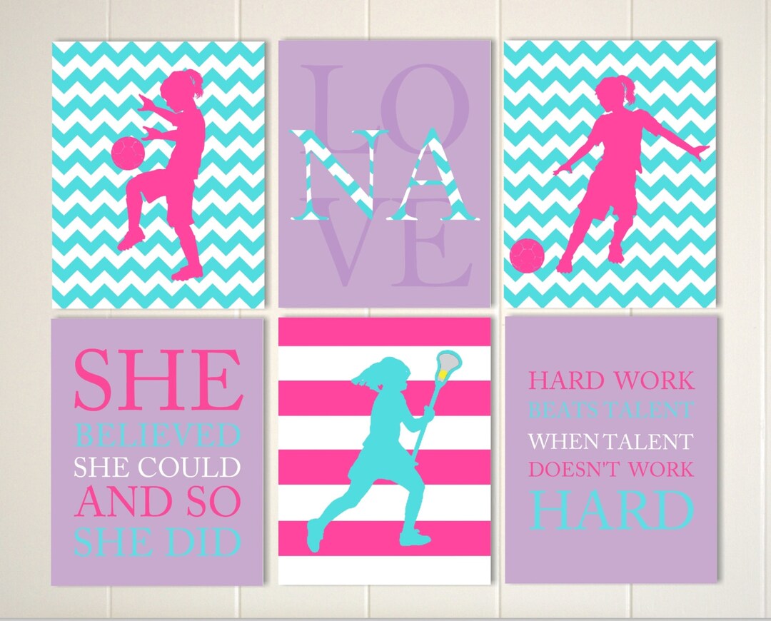 Lacrosse Wall Art, Lacrosse Girl, Girls Sports Art, Girls Room Art ...