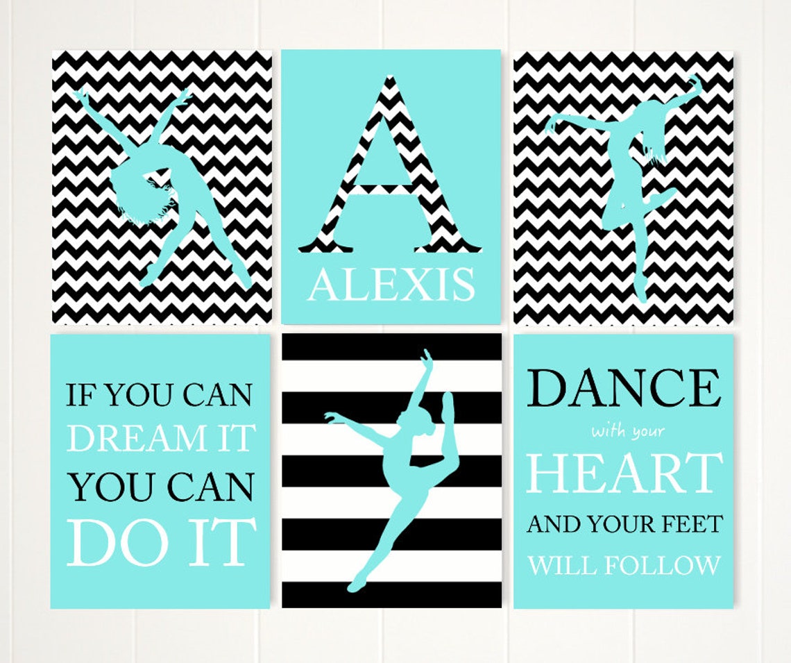 Dance Quotes Dance Wall Art Dance Theme Room Decor Monogram Etsy